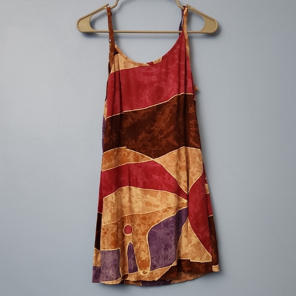 Vintage Dresses & Skirts - Geometrical Shape Marbled/Dyed Vintage Mini Dress